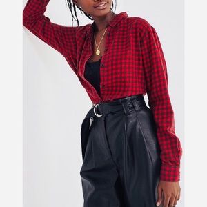 ✨Urban Outfitters Eli Perfect Raspberry Button Through Flannel Shirt
